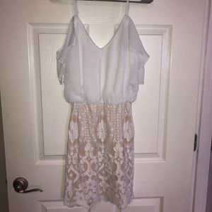 Francesca’s white and cream dress